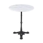 Table - Ronde - 3 Ados - Marbre Blanc - Fonte - Ø 70 x H 72 CM - G-Line 75092 €79.95 Table de terrasse