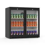 Réfrigérateur - 211 litres - 2 portes - porte vitrée - ventilé - noir - G-Line HW-12507 €449.00 Vitrine à boisson