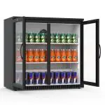 Réfrigérateur - 211 litres - 2 portes - porte vitrée - ventilé - noir - G-Line HW-12507 €449.00 Vitrine à boisson