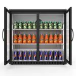 Réfrigérateur - 211 litres - 2 portes - porte vitrée - ventilé - noir - G-Line HW-12507 €449.00 Vitrine à boisson