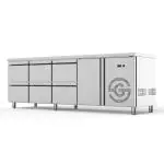 Réfrigérateur - 1 porte - 6 tiroirs - inox - 230V - H 85 x L 224,2 - P 70 CM - G-Line GL-167742 €2,599.00 Établis réfrigérés