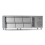Réfrigérateur - 1 porte - 6 tiroirs - inox - 230V - H 85 x L 224,2 - P 70 CM - G-Line GL-167742 €2,599.00 Établis réfrigérés