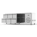Réfrigérateur - 1 porte - 6 tiroirs - inox - 230V - H 85 x L 224,2 - P 70 CM - G-Line GL-167742 €2,599.00 Établis réfrigérés