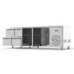 Etabli réfrigéré - 2 portes - 4 tiroirs - inox - 230V - H 85 x L 224,2 x P 70 CM - G-Line GL-167741 €2,199.00 Établis réfrigérés