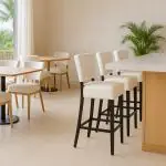 Tabouret de bar Naples - Avec dossier - Crème - Cuir synthétique - G-Line HW-019094 €75.95 Tabourets de bar