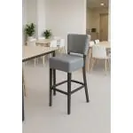 Tabouret de bar Naples - Avec dossier - Gris - Simili cuir - G-Line HW-019093 €79.95 Tabourets de bar
