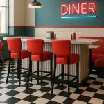Tabouret de bar Naples - Avec dossier - Rouge - G-Line HW-019095 €75.95 Tabourets de bar
