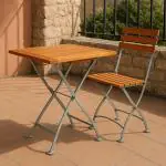Table de terrasse - Bois - Fonte - H 76,5 x L 70 x P 70 CM - G-Line HW-03224 €159.95 Table de terrasse