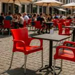 Chaise de terrasse Anny - Empilable - Accoudoir - Rouge - G-Line HW-61258 €29.95 Chaises de terrasse