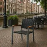 Chaise de terrasse Moon Super - Empilable - Accoudoir - Noir - G-Line HW-16768 €59.95 Chaises de terrasse
