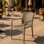 Chaise de terrasse Lincoln - Empilable - Accoudoir - Rotin tressé - Gris - G-Line HW-60379 €39.95 Chaises de terrasse