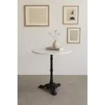 Table - Ronde - 3 Ados - Marbre Blanc - Fonte - Ø 60 x H 72 CM - G-Line HW-18668 €59.95 Table de terrasse