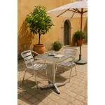 Table de patio - Argent - Aluminium - H 74 x L 60 x P 60 cm - G-Line HW-60362 €45.95 Table de terrasse