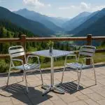 Table de patio - Argent - Aluminium - H 74 x L 60 x P 60 cm - G-Line HW-60362 €45.95 Table de terrasse
