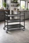 Chariot de service en acier inoxydable - 3 Niveaux - Noir - Extra robuste soudé - G-Line 73928 €169.00 Chariots de service