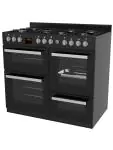 Cuisinière à gaz - 7 brûleurs - 2 fours électriques - Gril - Rangement - Noir - 400V - G-Line 75717 €999.00 Cuisinières à gaz avec four