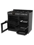 Cuisinière à gaz - 7 brûleurs - 2 fours électriques - Gril - Rangement - Noir - 400V - G-Line 75717 €999.00 Cuisinières à gaz avec four