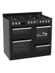 Cuisinière à gaz - 7 brûleurs - 2 fours électriques - Gril - Rangement - Noir - 400V - G-Line 75717 €999.00 Cuisinières à gaz avec four