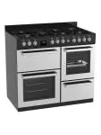 Cuisinière à gaz - 7 brûleurs - 2 fours électriques - gril - rangement - inox - 400V - G-Line 75716 €999.00 Cuisinières à gaz avec four