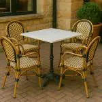 Table - Carrée - 4 Ados - Marbre Blanc - Fonte - H 72 x L 80 x P 80 CM - G-Line 75096 €99.95 Table de terrasse