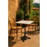 Table - Carrée - 4 Ados - Marbre Blanc - Fonte - H 72 x L 80 x P 80 CM - G-Line 75096 €99.95 Table de terrasse
