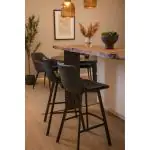 Tabouret de bar Nicolas - Gris - Cuir synthétique - G-Line 71388 €79.95 Tabourets de bar