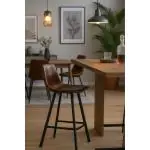 Tabouret de bar Nicolas - Cognac - Cuir synthétique - G-Line 71387 €79.95 Tabourets de bar