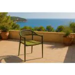Chaise de patio Joanna - Empilable - Accoudoirs - Rotin - Verte - G-Line HW-140874 €59.95 Chaises de terrasse