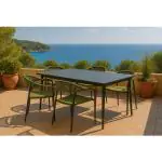 Chaise de patio Joanna - Empilable - Accoudoirs - Rotin - Verte - G-Line HW-140874 €59.95 Chaises de terrasse