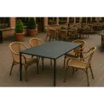 Table de patio - Plateau aspect granit - Structure en aluminium - G-Line HW-141021 €299.00 Table de terrasse