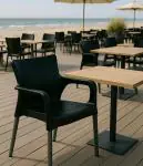 Chaise de terrasse Anny - Empilable - Accoudoir - Noir - G-Line HW-61256 €29.95 Chaises de terrasse