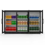 Réfrigérateur - 254 litres - 3 portes - porte vitrée - ventilé - noir - G-Line HW-12508 €599.00 Vitrine à boisson