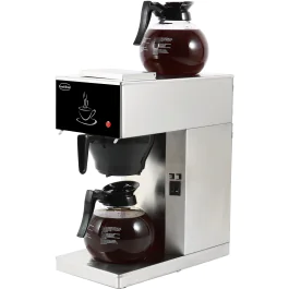 Koffiemachine - Incl. 2 Glazen Koffiekannen - 1,8 Liter - RVS - 230V - H 45.5 x B 20.5 x D 40.5 CM - Combisteel