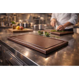 Planche à découper - HACCP - Rainure à jus - Brune - 1/2 GN - G-Line