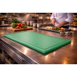 Planche à découper - HACCP - Canal à jus - Vert - 1/1 GN - G-Line