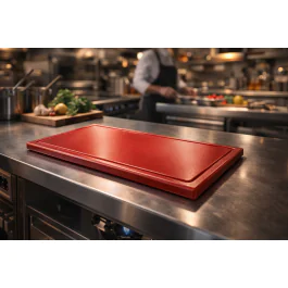 Planche à découper - HACCP - Rainure à jus - Rouge - 1/1 GN - G-Line