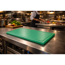 Planche à découper - HACCP - Canal à jus - Vert - 1/1 GN - G-Line