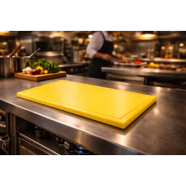 Planche à découper - HACCP - Rainure à jus - Jaune - 1/1 GN - G-Line