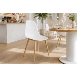 Chaise Luana - Blanc / Aspect bois - G-Line