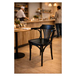 Chaise de café - Accoudoirs - Noyer - G-Line
