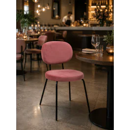 Fauteuil Rondo - Rose - Velours - Ligne G