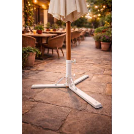 Pied de parasol - 3 pieds - Pliable - Blanc - Acier - G-Line