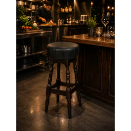 Tabouret de bar Jerry - Noyer - Noir - G-Line
