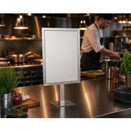 Porte-cartes de menu - 2 x A4 standard - Acier inoxydable - G-Line