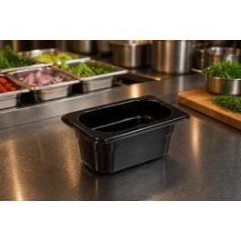 Bac gastronorme - Polycarbonate - 1/9 GN - 100 MM de profondeur - Noir - G-Line