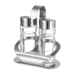 Ménage - 2 pièces - Acier inoxydable/verre - H 12 cm - G-Line