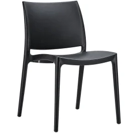 Chaise de patio Maya - Plastique - Empilable - Noire - G-Line