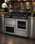 Cuisinière à gaz - 7 brûleurs - 2 fours électriques - gril - rangement - inox - 400V - G-Line 75716 €999.00 Cuisinières à gaz avec four