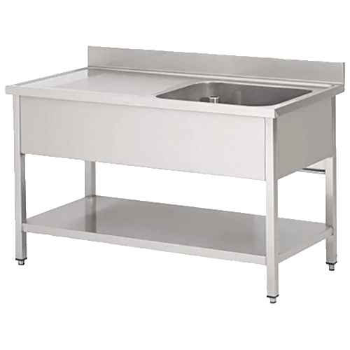Table de rinçage en acier inoxydable avec châssis